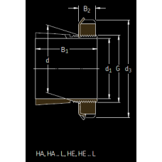 Основные размеры подшипника HA 311