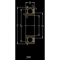 Основные размеры подшипника 6209-ZNR